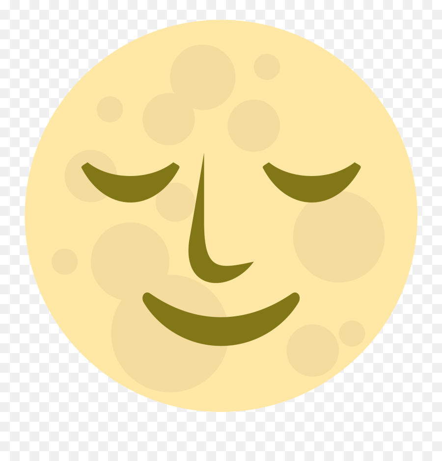 Full Moon Face Emoji Clipart - Happy,Full Emoji