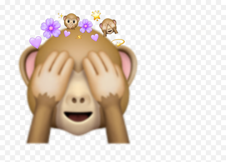 Monkey Emoji Sticker By Terkaaaaa - Monkey Covering Eyes Emoji Png,Monkey Emoji