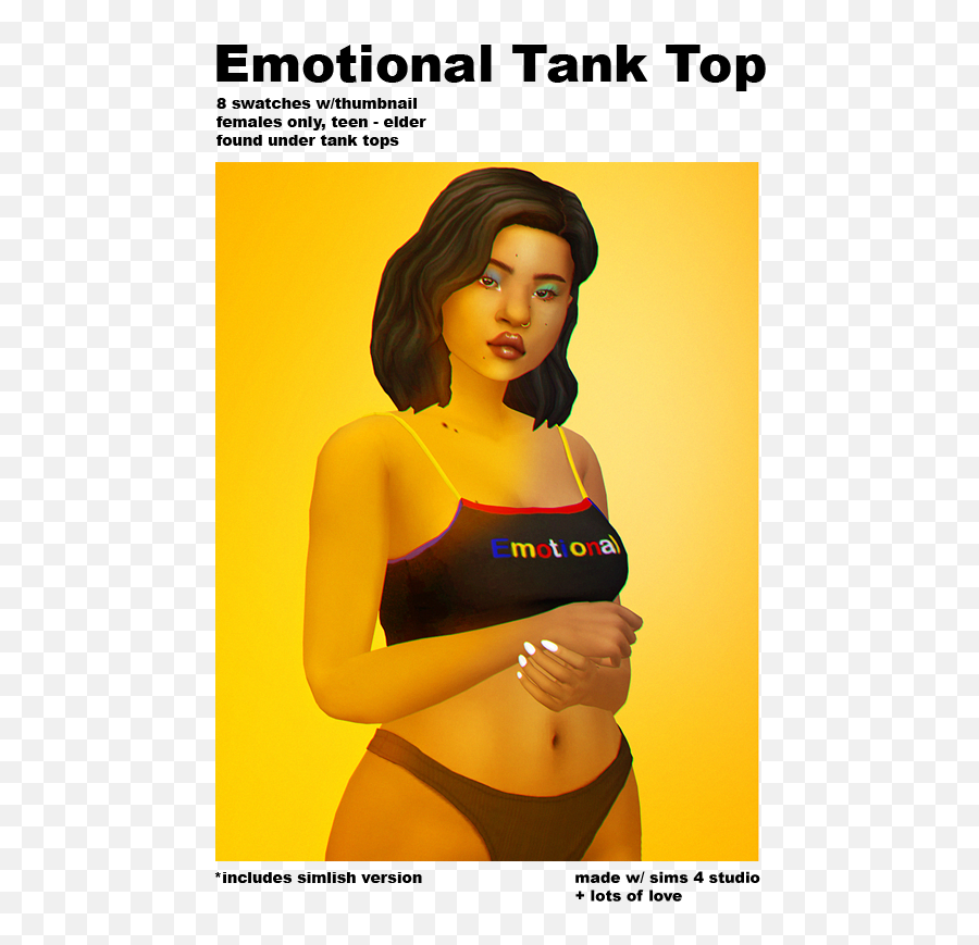 Emotional Tank Top Whimsims - Bank Panin Syariah Vector Emoji,Sims 4 Emotions Mod