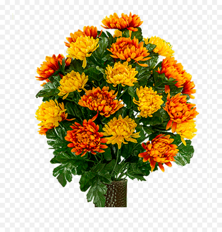 Large Yellow And Orange Mums Cone - Artificial Flower Emoji,Deep Emotion Rose Bouquet Ftd