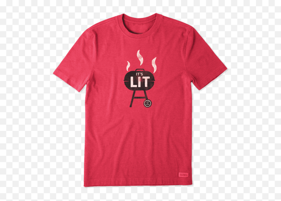 Mens Its Lit Crusher Tee - Short Sleeve Emoji,It's Lit Emoji