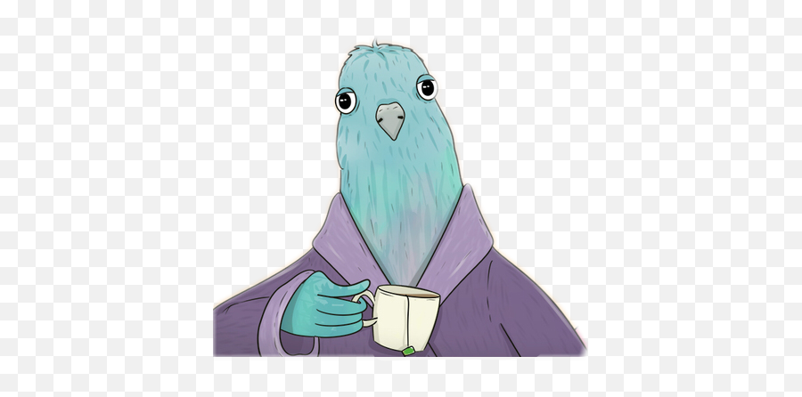 Dove Tea Bird Morning Sticker - Coffee Cup Emoji,Morning Bird Emoji