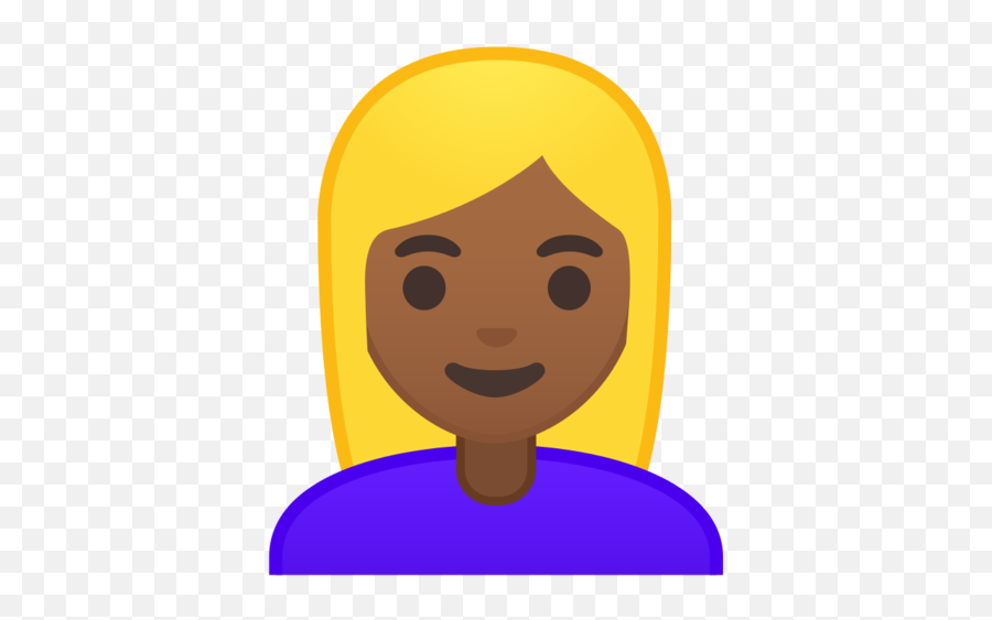 Medium - Dark Skin Blond Hair Girl Cartoon Emoji,Girl With Brown Hair Emoji