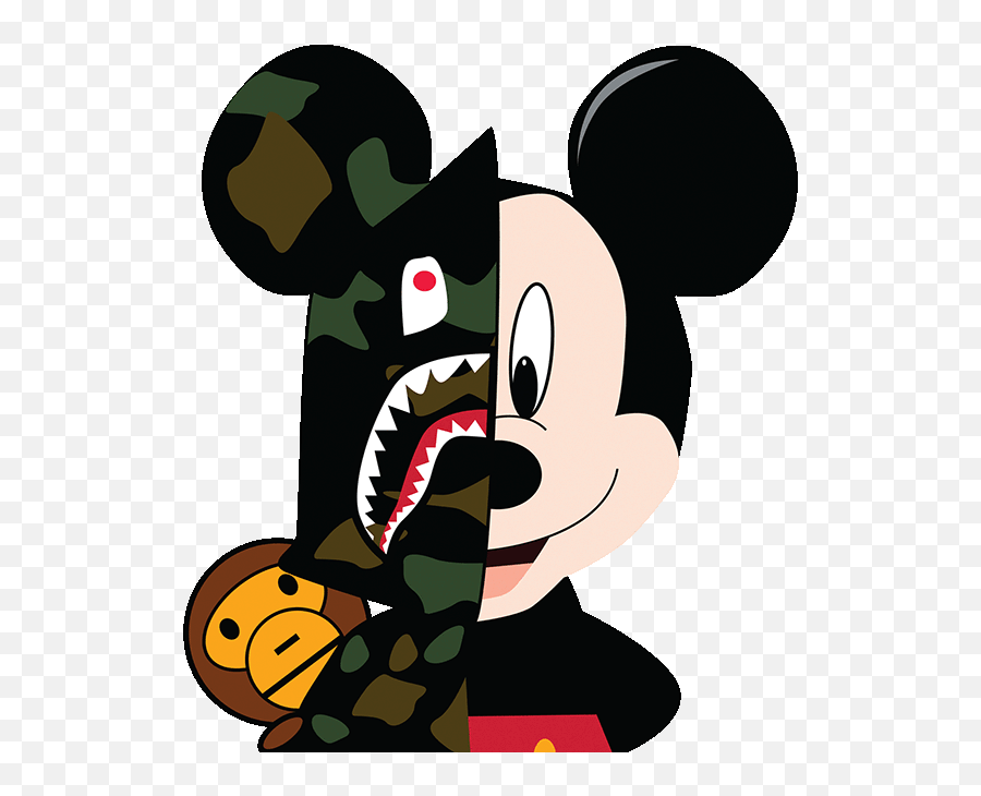 Bape Mickey Mouse Supreme Wallpaper - Novocomtop Tee Shirt Supreme Mickey Emoji,Bape Emoji