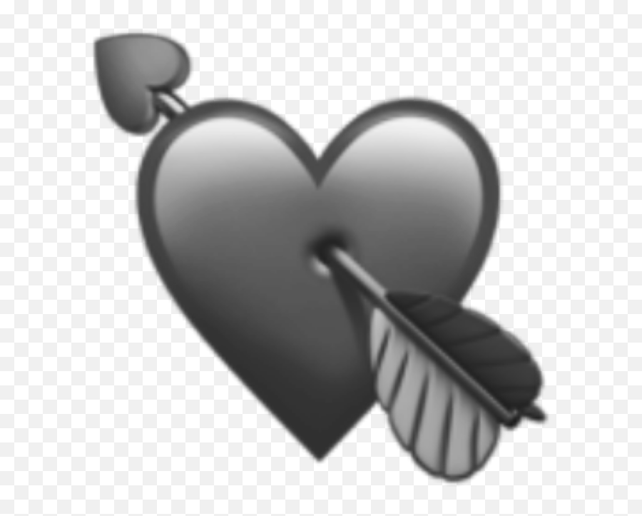 View 22 White Heart Emoji Ios Png - Black Heart With Arrow Emoji,All Ios Heart Emojis