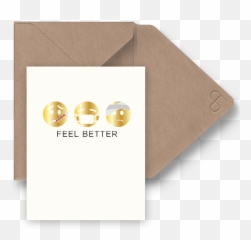 Foiled Emoji Feel Better - Horizontal,Feel Better Emoji