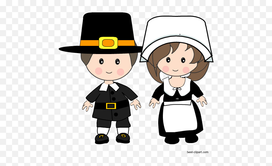 Free Thanksgiving Pilgrims And Native Americanu0027s Clip Art - Pilgrim Boy And Girl Emoji,Pilgrim Emoji