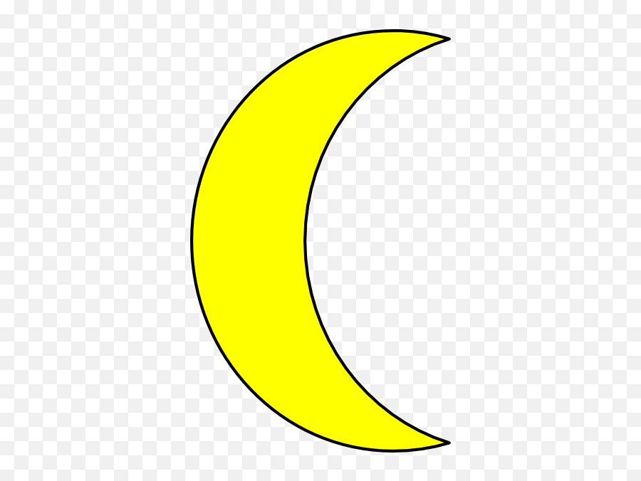 Half Yellow Moon Clipart - Yellow Crescent Moon Full Size Black Yellow Crescent Moon Emoji,Crecent Moon Emojis