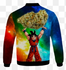 Dbz Goku Spirit Bomb Ganja Weed Colorful Bomber Jacket Emoji,Dbz Goku Emoticon Spirit Nomb