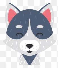Cute Baby Wolf Wild Animal Decal - Tenstickers Emoji,Animal Prints Emoji