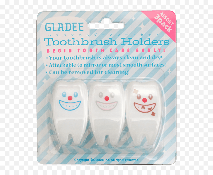 Toothbrush Holder Set Assortment 3 Pieces Emoji,Cat Smile Emoji :3