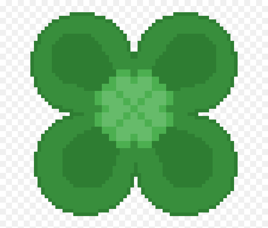 4 Leaf Clover - Four Leaf Clover Pixel Art Emoji,Emoji Cross Stitch Patterns
