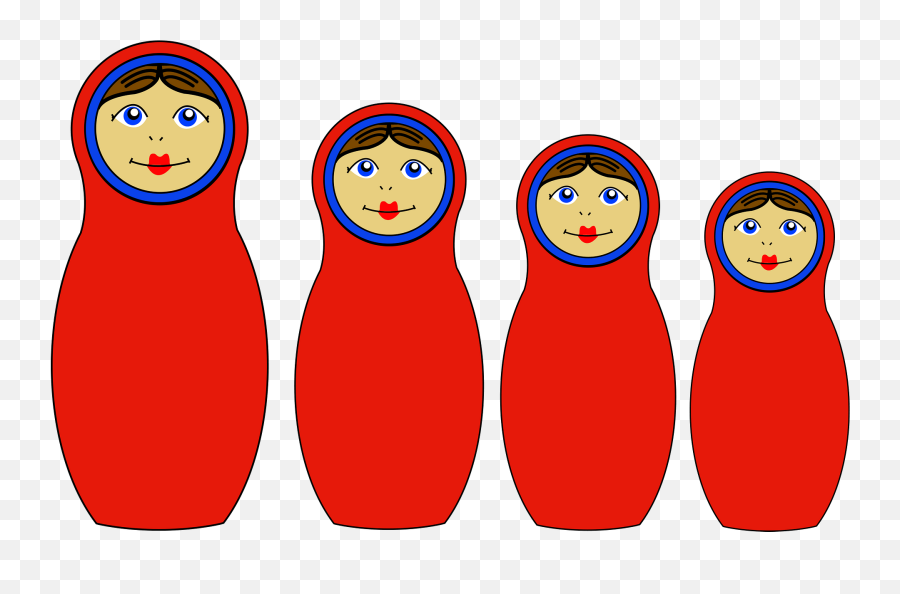 Red Matrioshka Dolls Clipart - Russian People Png Emoji,Japanese Doll Emoji