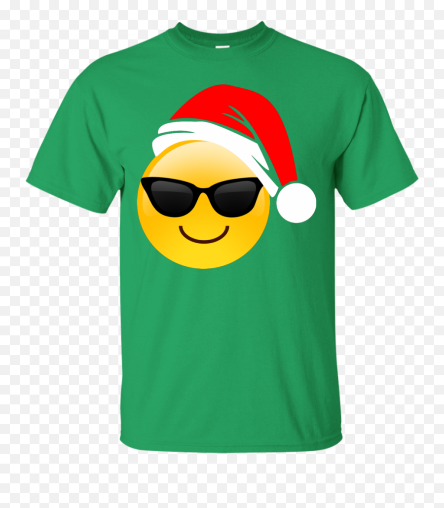 Download Emoji Christmas Shirt Cool Sunglasses Santa Hat - Orange Shirt Day Quotes,Santa Emoji