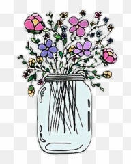 Mason Jar With Flowers Sticker Clipart - Flower Sticker Emoji,Mason Jar Emoji