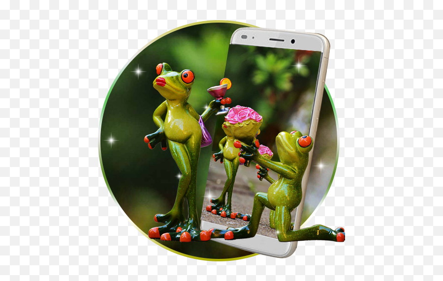 Nutty Bullfrog Live Wallpaper - Cute Cartoon Couple Frog Emoji,Iphone Frog Emoji