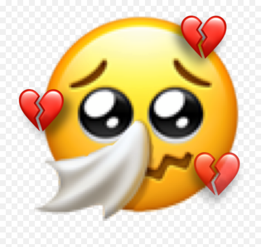 Broken Sad Fml Love Hurt Sticker - Crying Kissy Face Peace Sign Emoji,Broken Heart Emoticon