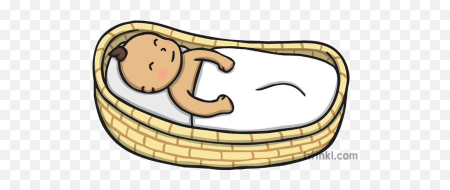 Baby Moses - Cartoon Baby In Moses Basket Emoji,Moses Emoji