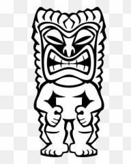 Torch Clipart Person Hawaiian Torch - Tiki Gods Drawings Emoji,Emojis Black And White Hawaiin