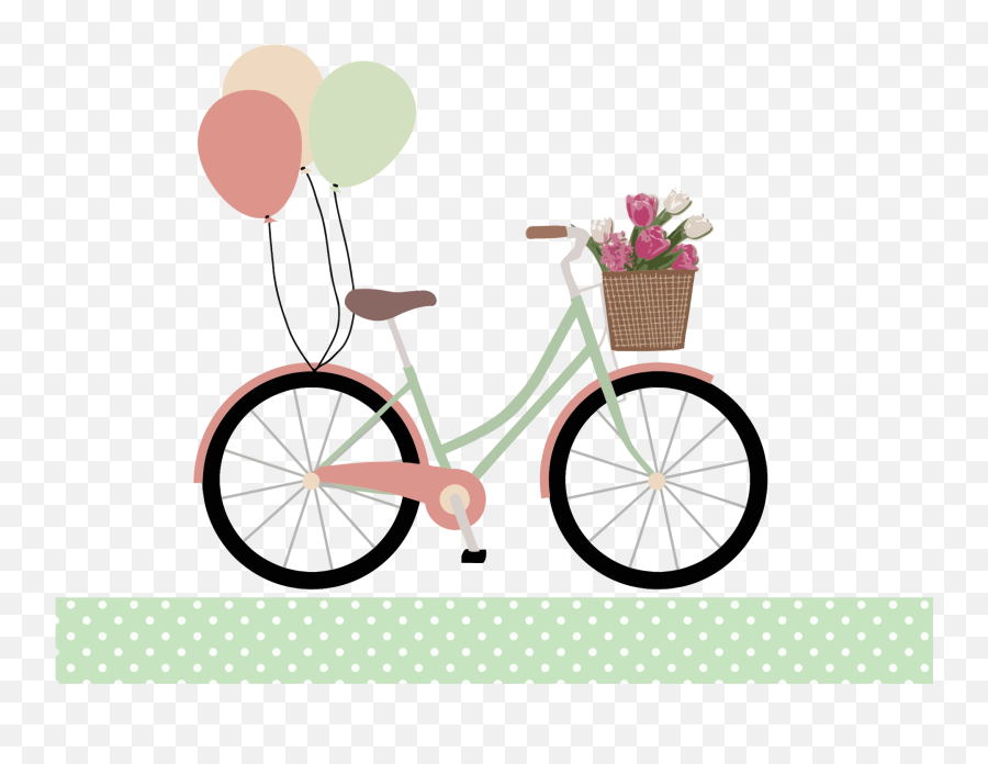 Bicycle With Balloons And Flowers Clip Art Image - Clipsafari Free Bicycle Svg Emoji,It Balloons Emoji