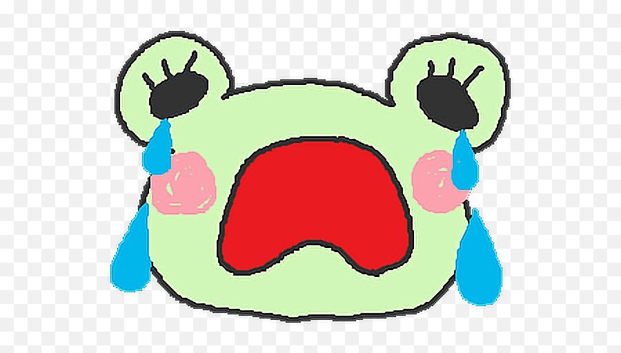 Frog Cute Kawaii Sad Crying Tears Clipart - Full Size Sad Cute Frog Transparent Emoji,Frog Sipping Tea Emoji