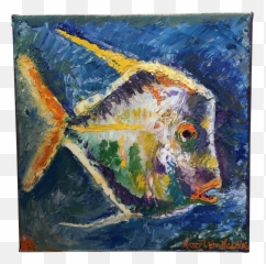 One Fish Original Oil Painting 10x10 On Canvas In 2021 Emoji,Fish Emotions