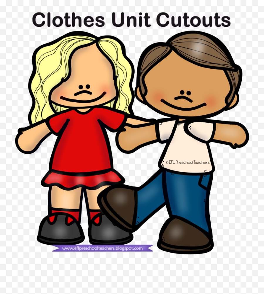 Eslefl Preschool Teachers Clothes Unit Cutouts For The Esl - Holding Hands Emoji,Emotions Prntable Pics