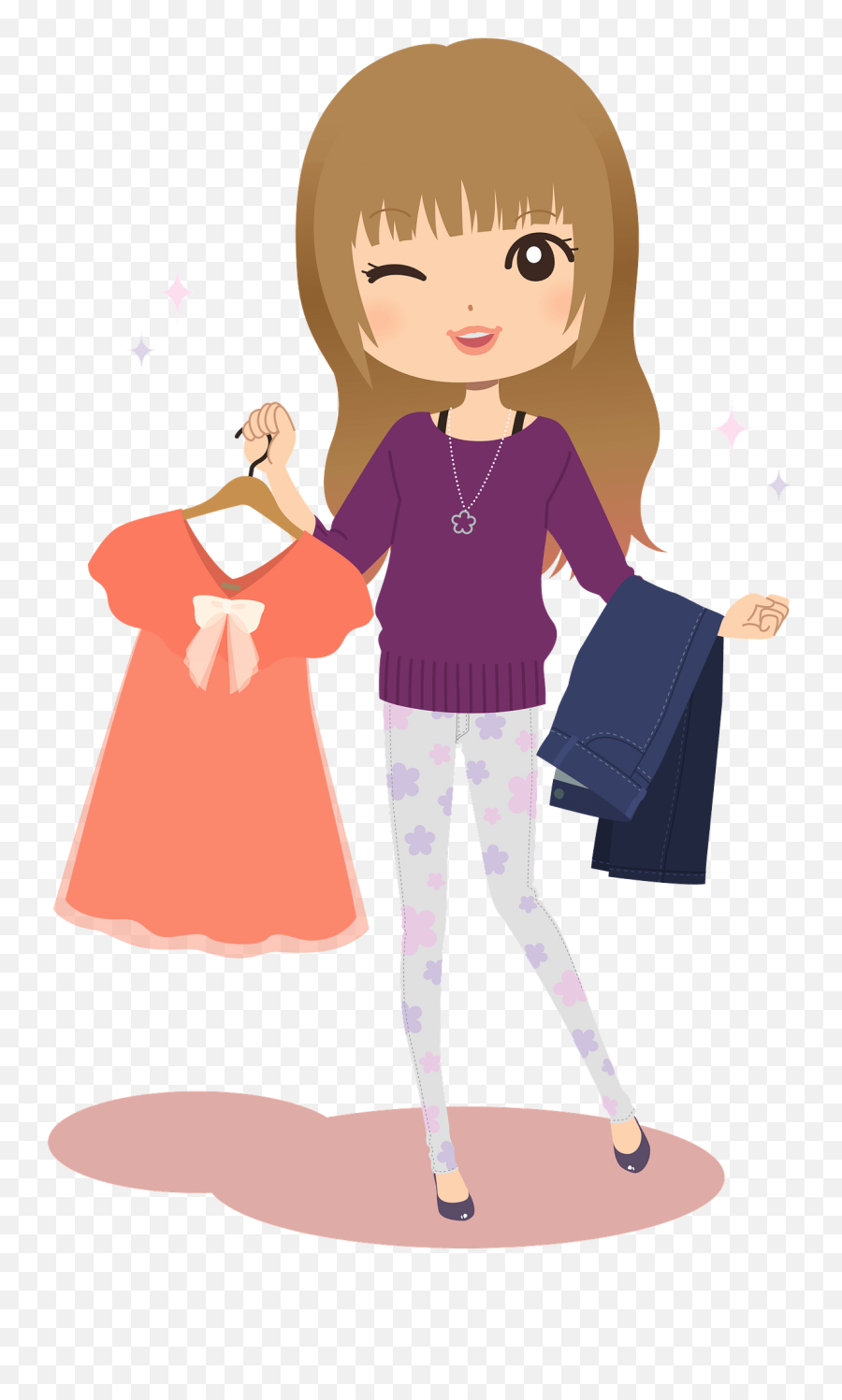 Clothing Store Sales Associate Clipart - Girl Like Clothes Clipart Emoji,Emoji Clothing For Sale
