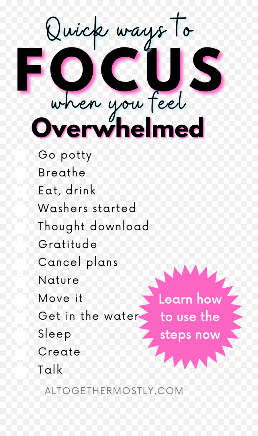 Quick Ways To Focus When You Feel Overwhelmed Altogether - Dot Emoji,Feelings And Emotions Therapy Checklist