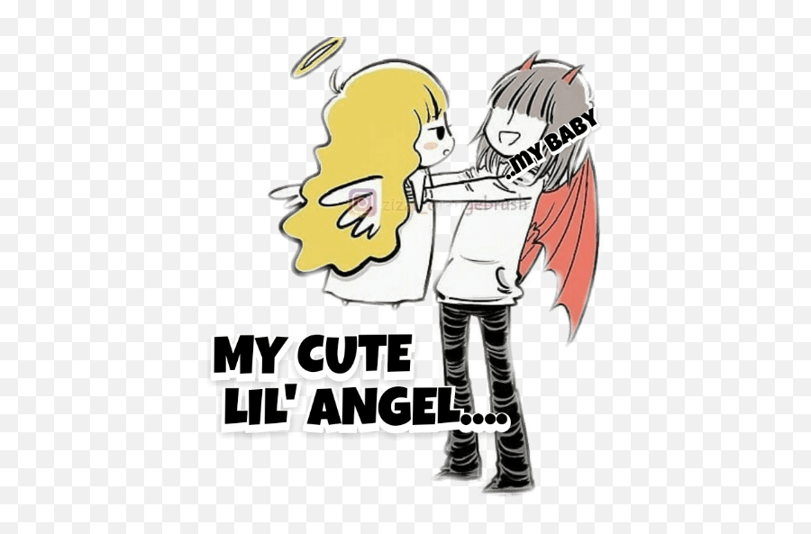 Devil Angel Love Emoji,Devil And Abgel Emojis
