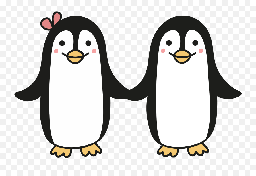 Cute Penguin Couple Clipart Free Download Transparent Png - Penguin Couple Clipart Emoji,Penguin Emojis