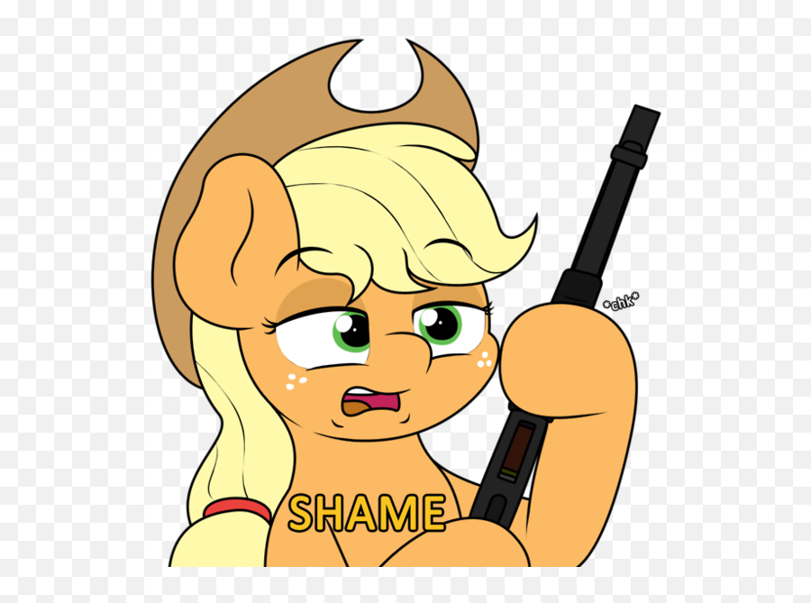 2110513 - Safe Artistljdamz1119 Applejack Earth Pony Emoji,Emojis Gun In Mouth