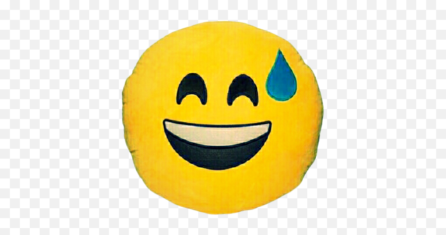 Emoji Cushion Of Smiling Face With Open Mouth And Cold Sweat,Grinning Face With Sweat Emoji