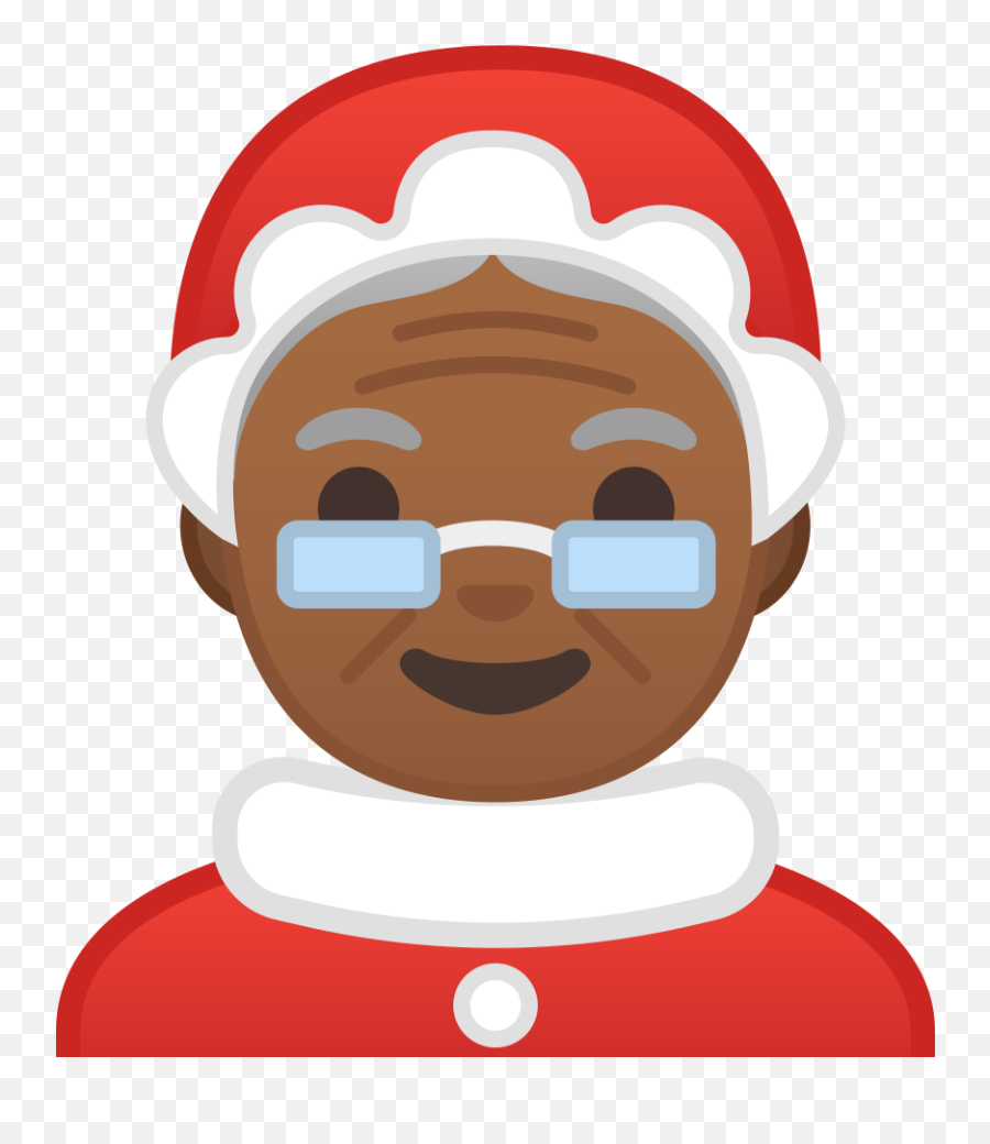 Mrs - Black Miss Claus Santa Emoji,Dark Skin Emoji