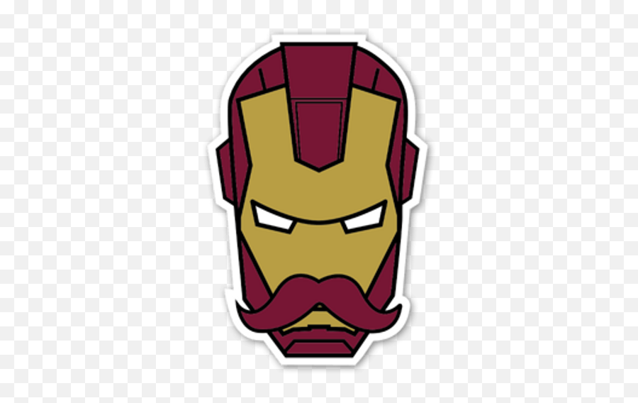 Marvel Mustache Iron Man Sticker - Iron Man Emoji,Ironman Emoji