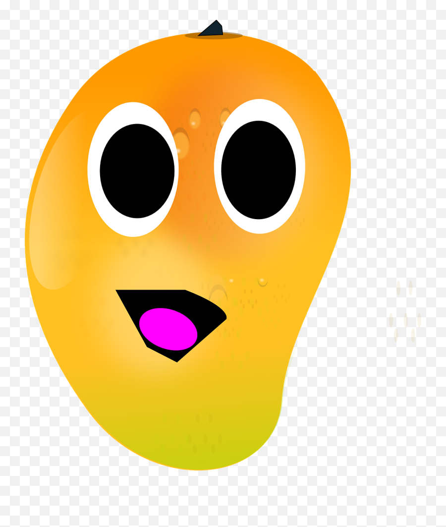 Happy Mango Drawing - Mango With Face Clipart Emoji,Thanksgiving Emoticon