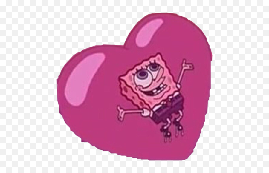 Spongebob Sticker - Cartoon Love Meme Face Emoji,Spongebob Heart Emoji Meme