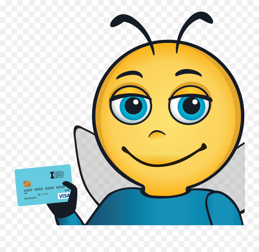 Inb Debit Card With Digital Banking - Happy Emoji,Phone Office Email Emoticons On Business Cards