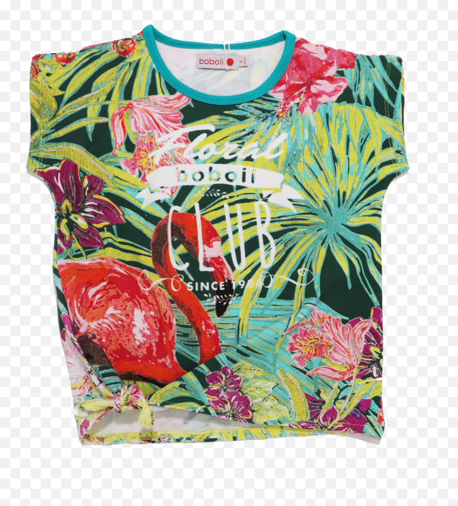 Tricou Verde Cu Imprimeu Flamingo I Nod În Talie - Short Sleeve Emoji,Lenjerie Cu Emoticons