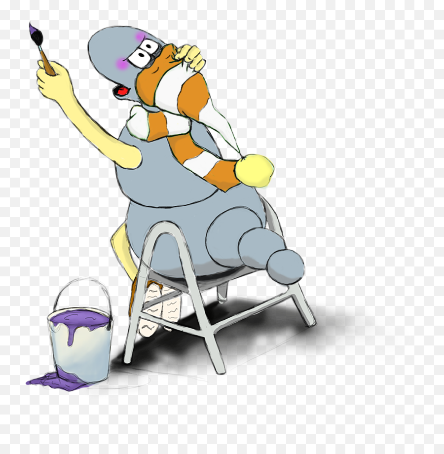 Illustration The Little Worm Graphics Artist Painting - Folding Chair Emoji,Emojis Painter