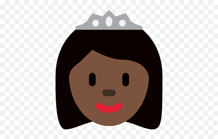 Princess Emoji With Dark Skin Tone - Twitter Princess Emoji,Princess Emoji