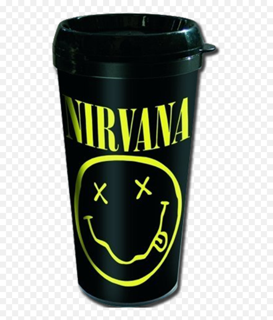 Smiley Face Travel Mug - Nirvana Smiley Poster Emoji,How To Stick Your Tongue Out Emoticon