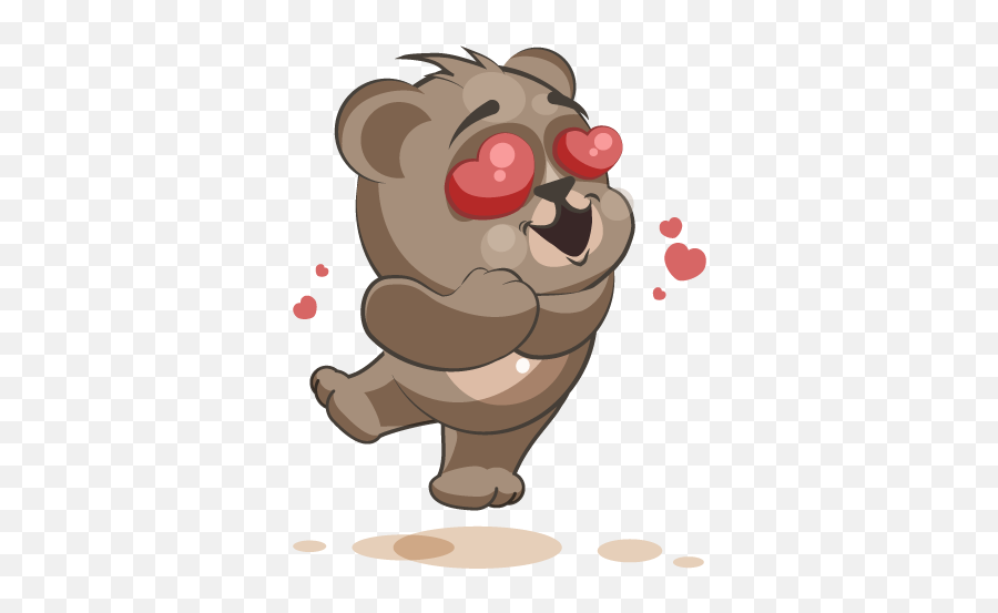 Adorable Bear Emoji Stickers By Suneel Verma - Raccoon Love Png,Emoji Teddy Bear On Crutches