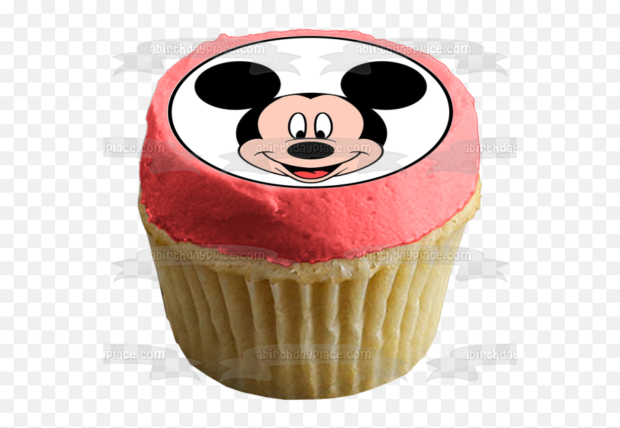 Disney Mickey Mouse Faces Edible Cupcake Topper Images Abpid14807 - Food Freddy Pizza Menu Emoji,Mickey Mouse Head Emoticon