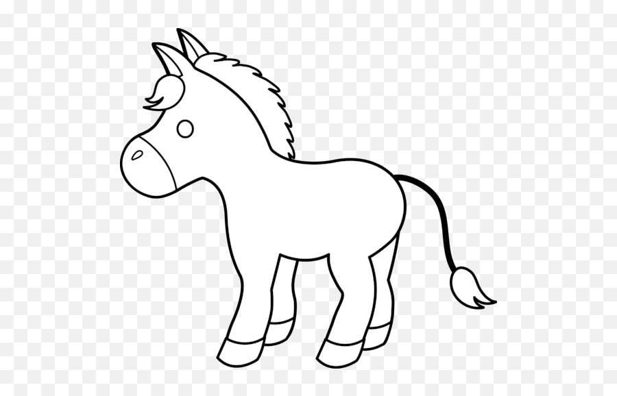 Cute Donkey Line Art - Clip Art Donkey Outline Emoji,Palm Sunday Emoji