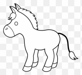 Cute Donkey Line Art - Clip Art Donkey Outline Emoji,Palm Sunday Emoji