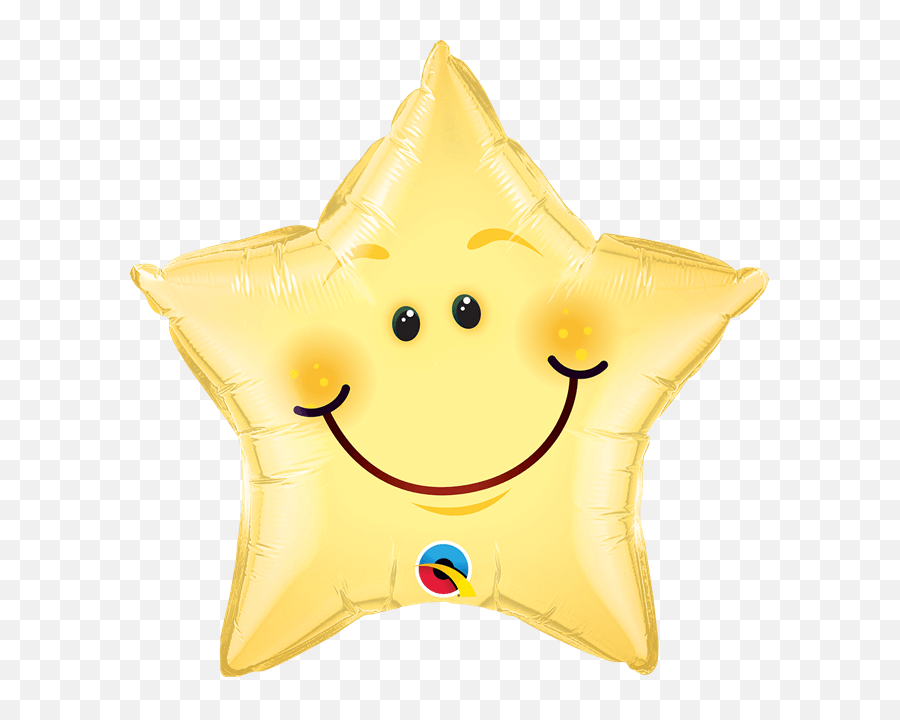 Folienballon Stern Smiley Face - Estrala Com Carinha Feliz Emoji,Stern Face Emoticon