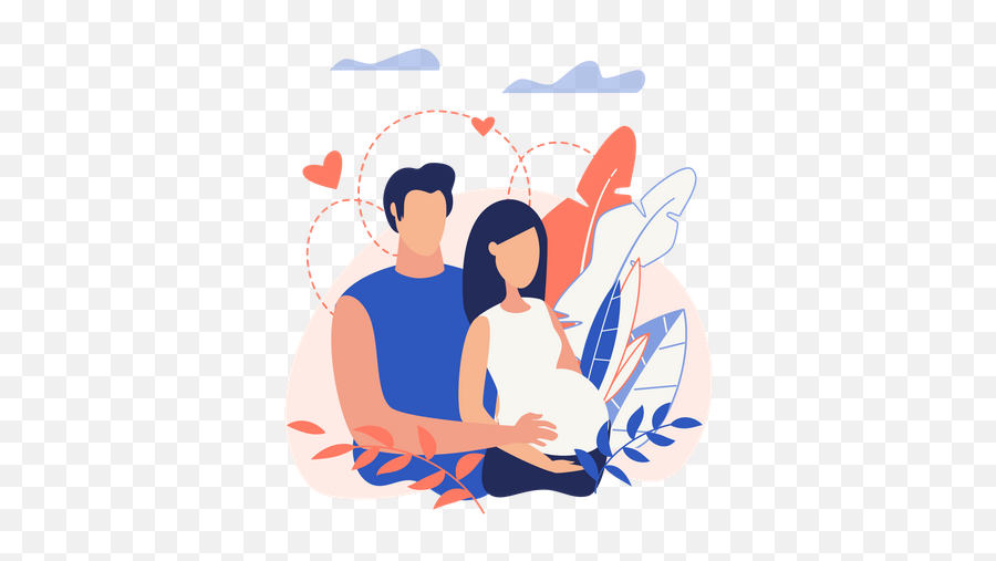 Premium Young Man Caring His Pregnant Wife 3d Illustration Emoji,...pregnant Emoji