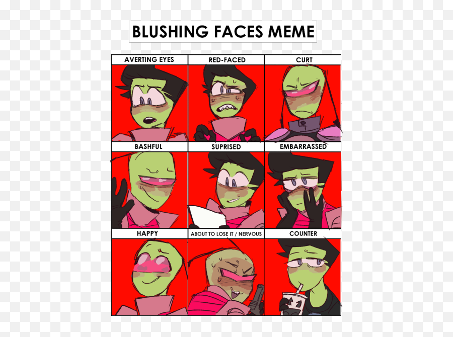 Pin - Gir Invader Zim Memes Emoji,Emotions Comic