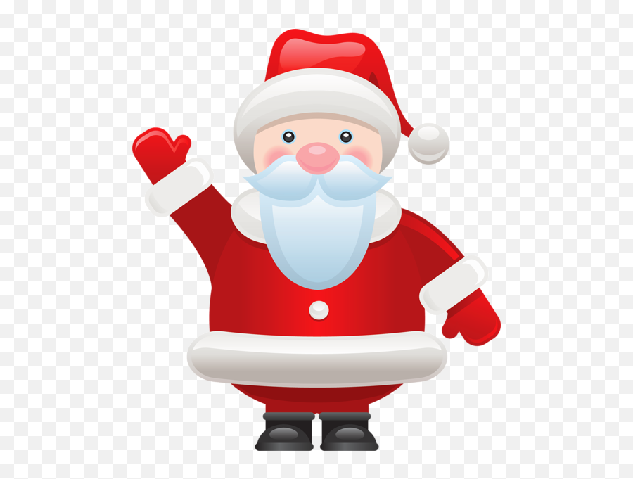 Cute Father Christmas Santa Saying Hi - Transparent Santa Png Emoji,Father Christmas Emoji